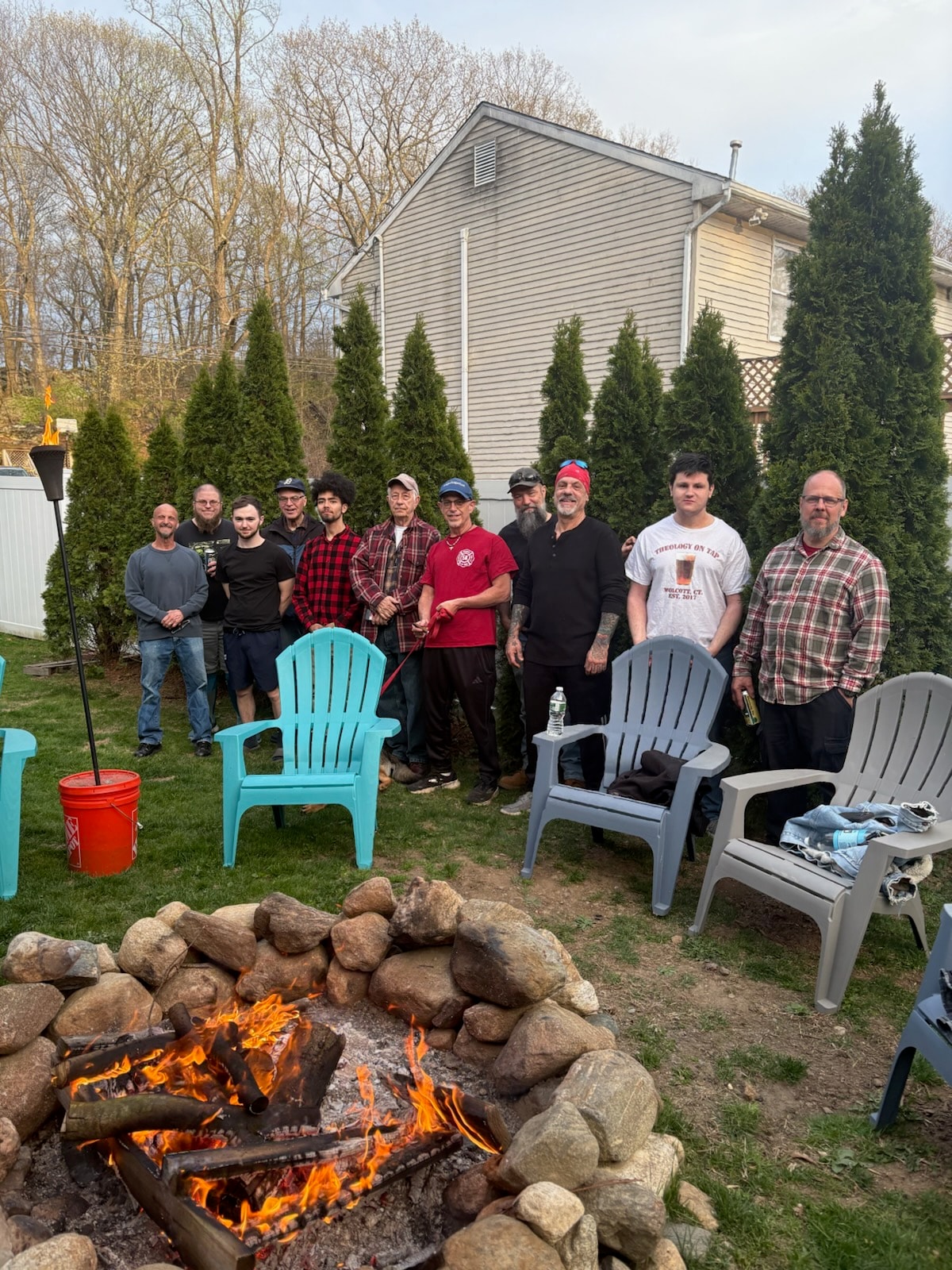 Men gathered for Theology on Tap